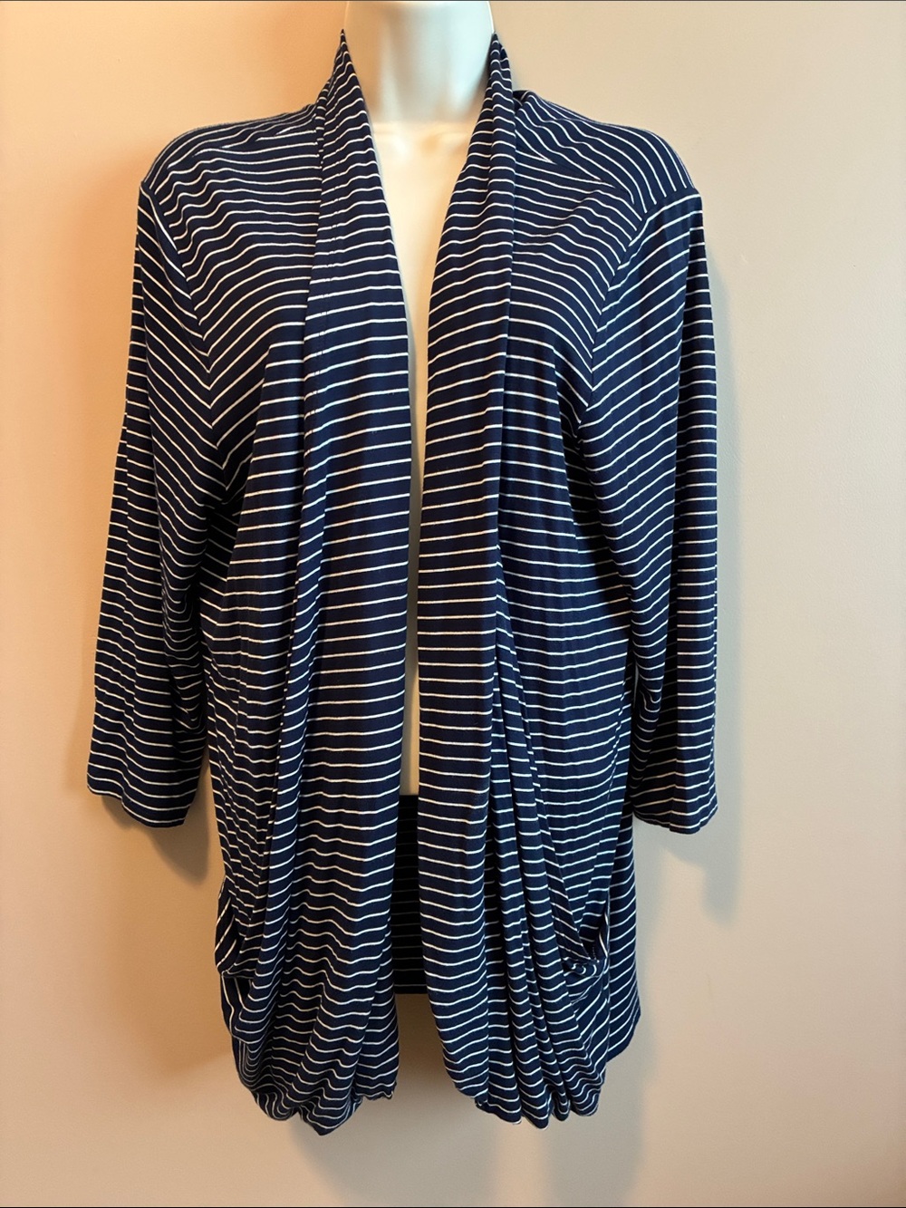 Maurices Navy and White Striped Top